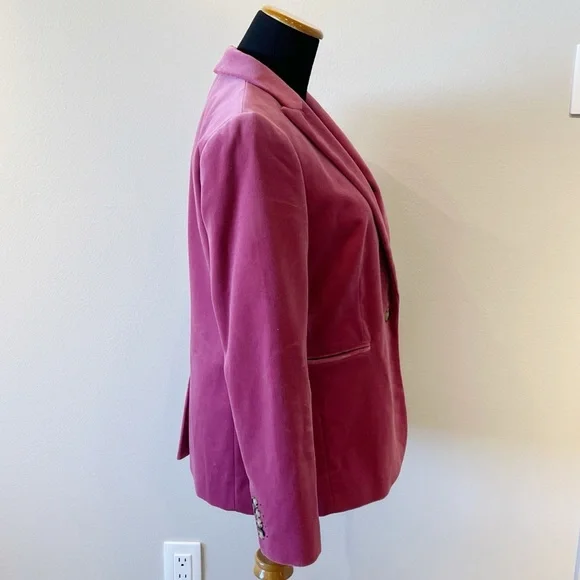 J Crew Pink Velvet Parke Blazer - Picture 5 of 13